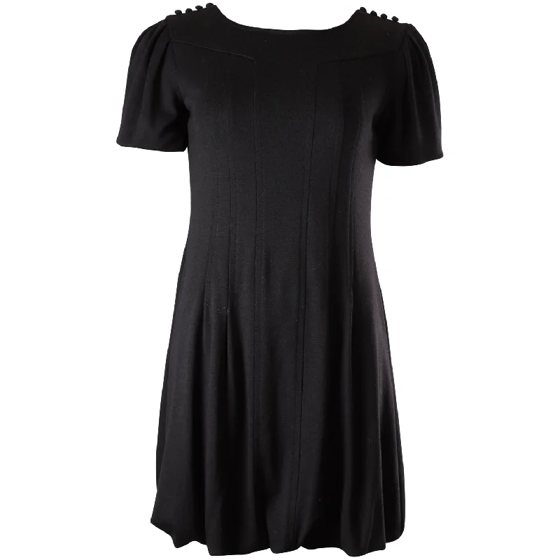 Best-Sellers Limited - Edition Drops Sportmax Puff Sleeve Mini Dress in Black Wool