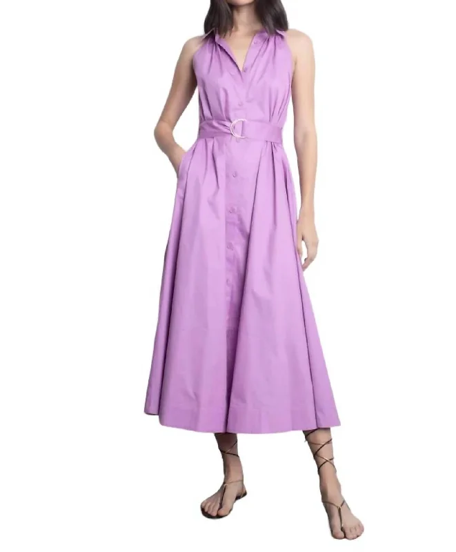 Clearance Event Elegant Details Trinidad Midi Dress In Lavender