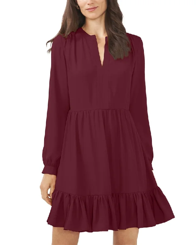 Latest Trends Update with Cottagecore Styles Vince Camuto Split Neck Mini Dress