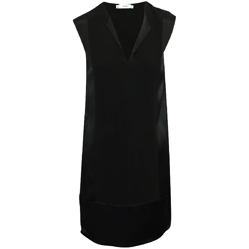 Must-Have Style Discounts Romantic Detailing Vince Paneled Mini Dress in Black Viscose