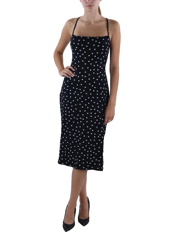 Elevated Casual Discounts Early Access to Art Deco Styles Sale Womens Below Knee Polka Dot Midi Dress