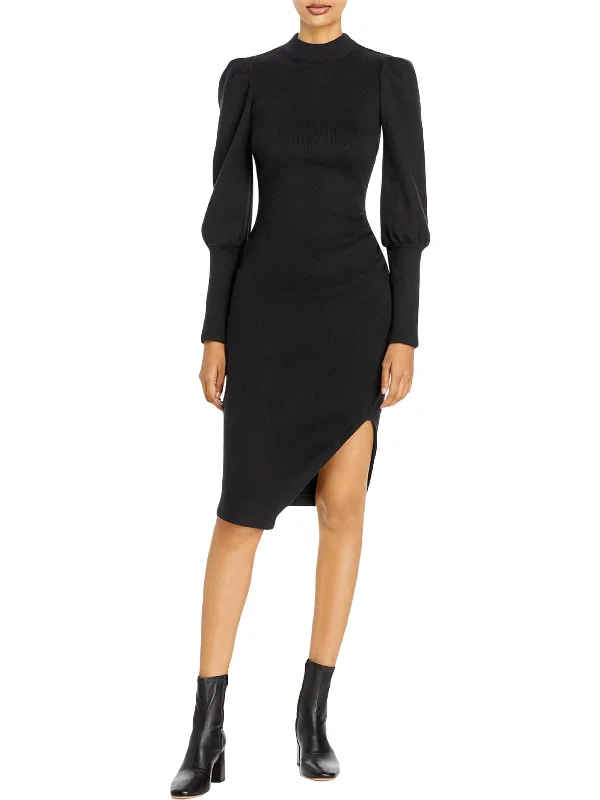 Limited Time Offers Elevated Style Womens Puff Sleeve Knee Midi Dress